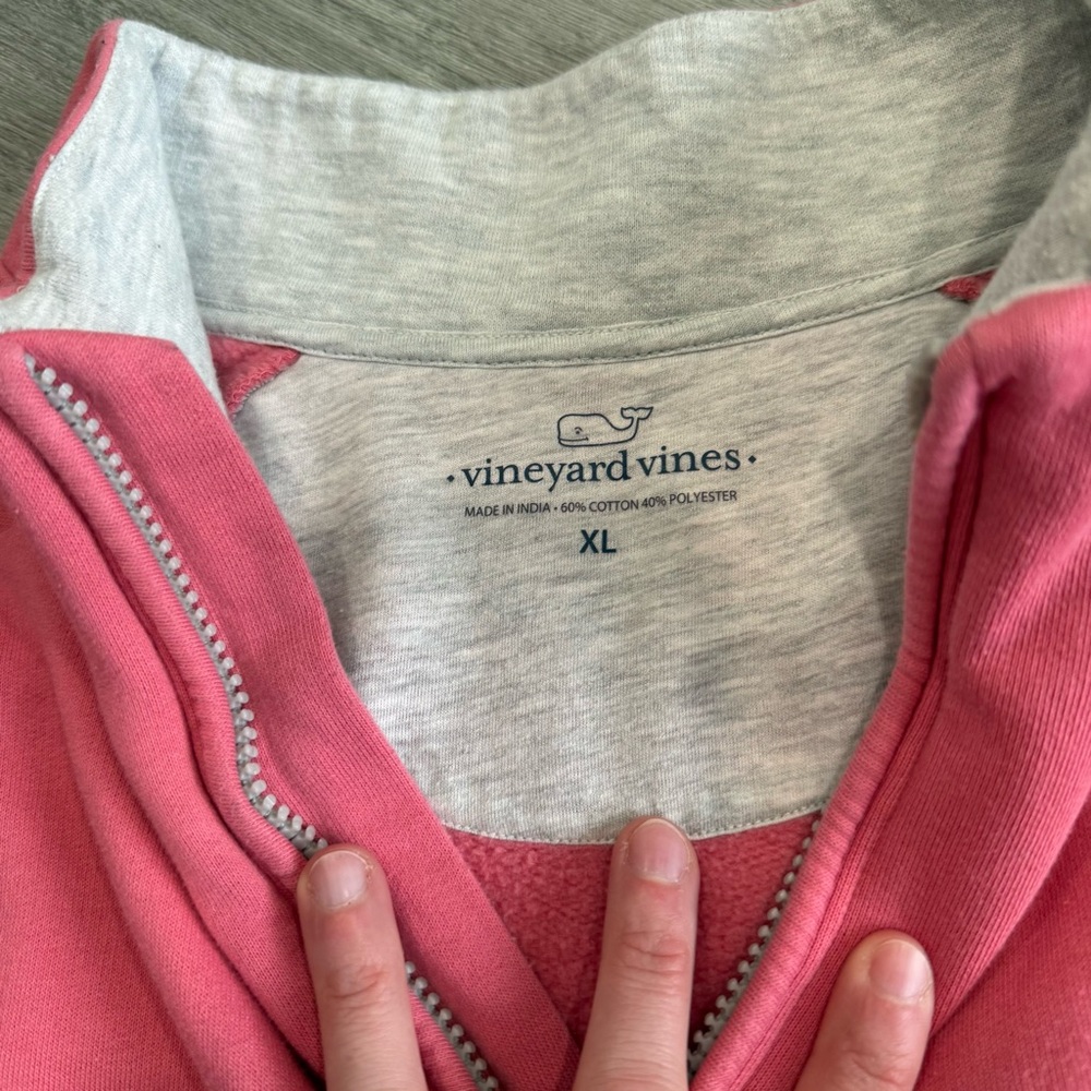 Vineyard Vines Pink Quarter-Zip Sweater - Picture 3 of 3
